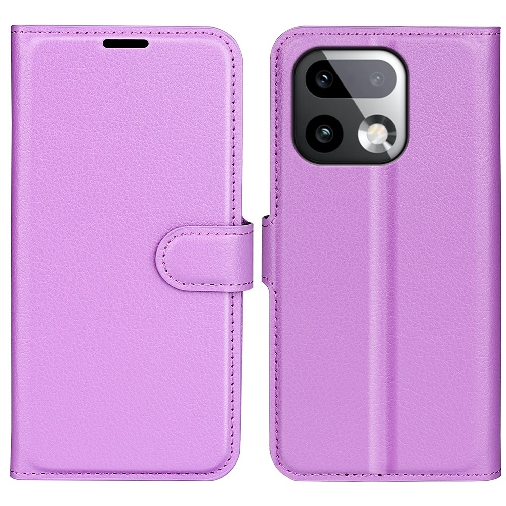 Litchi knižkové puzdro na Realme 16 Pro+ 5G - fialové