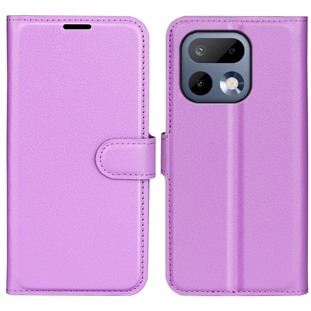 Litchi knižkové puzdro na Realme 16 Pro 5G - fialové