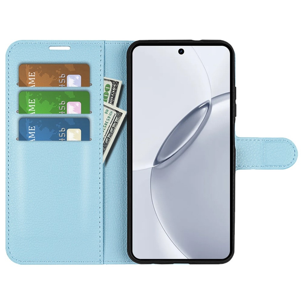 Litchi knižkové puzdro na Realme 16 Pro+ 5G - modrý