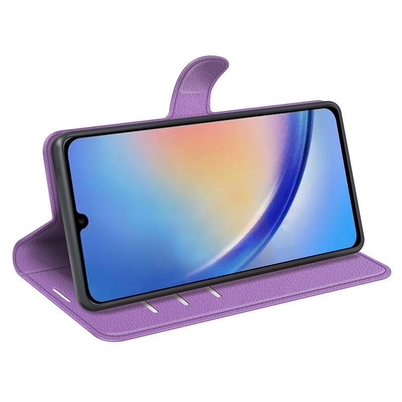 Litchi knižkové púzdro na Samsung Galaxy A34 5G - fialové