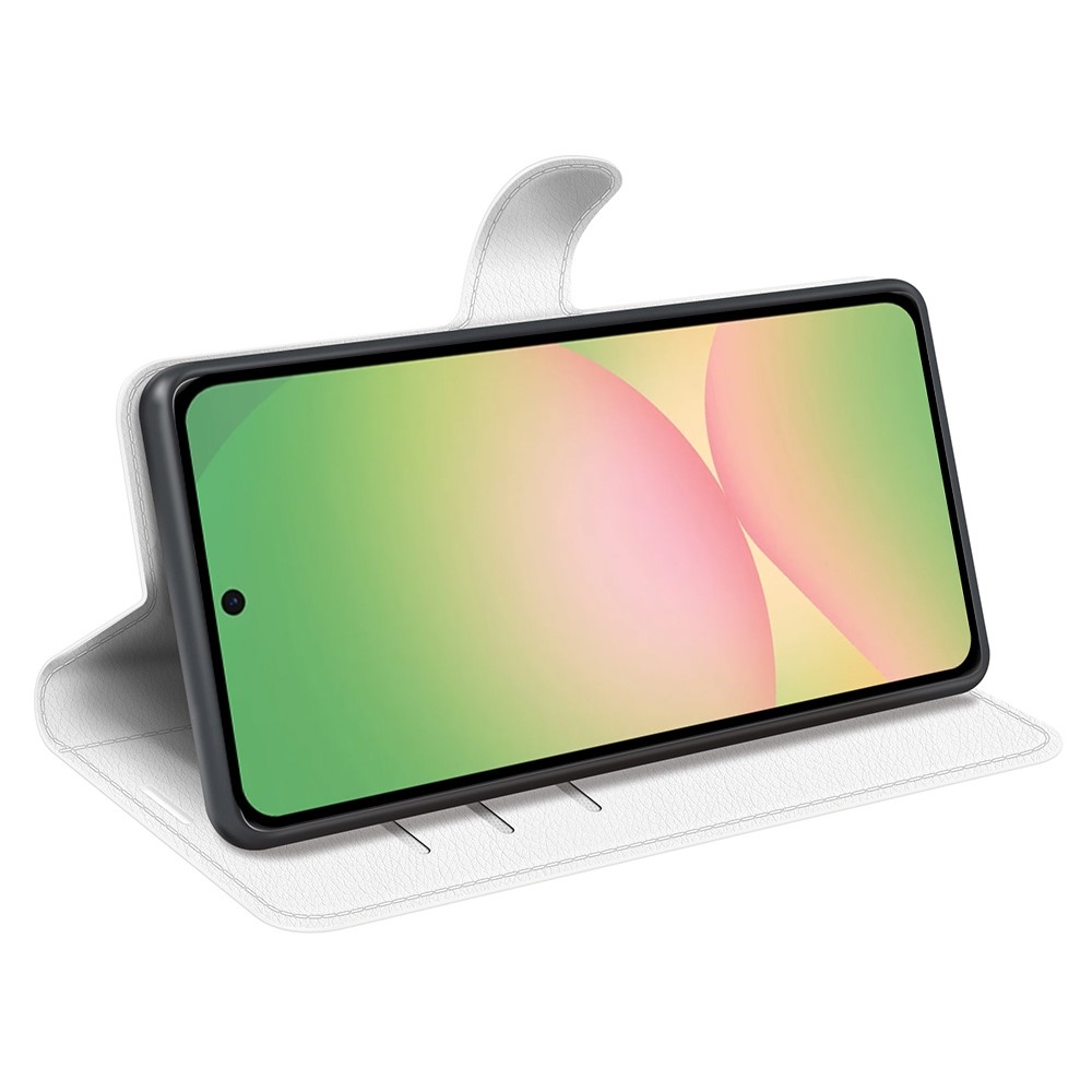 Litchi knižkové púzdro na Samsung Galaxy A57 5G - biele