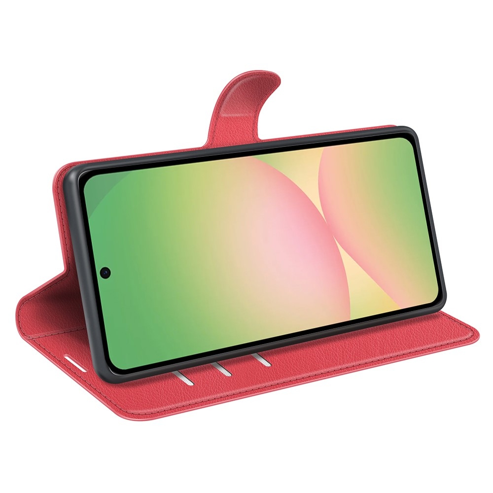 Litchi knižkové púzdro na Samsung Galaxy A57 5G - červené