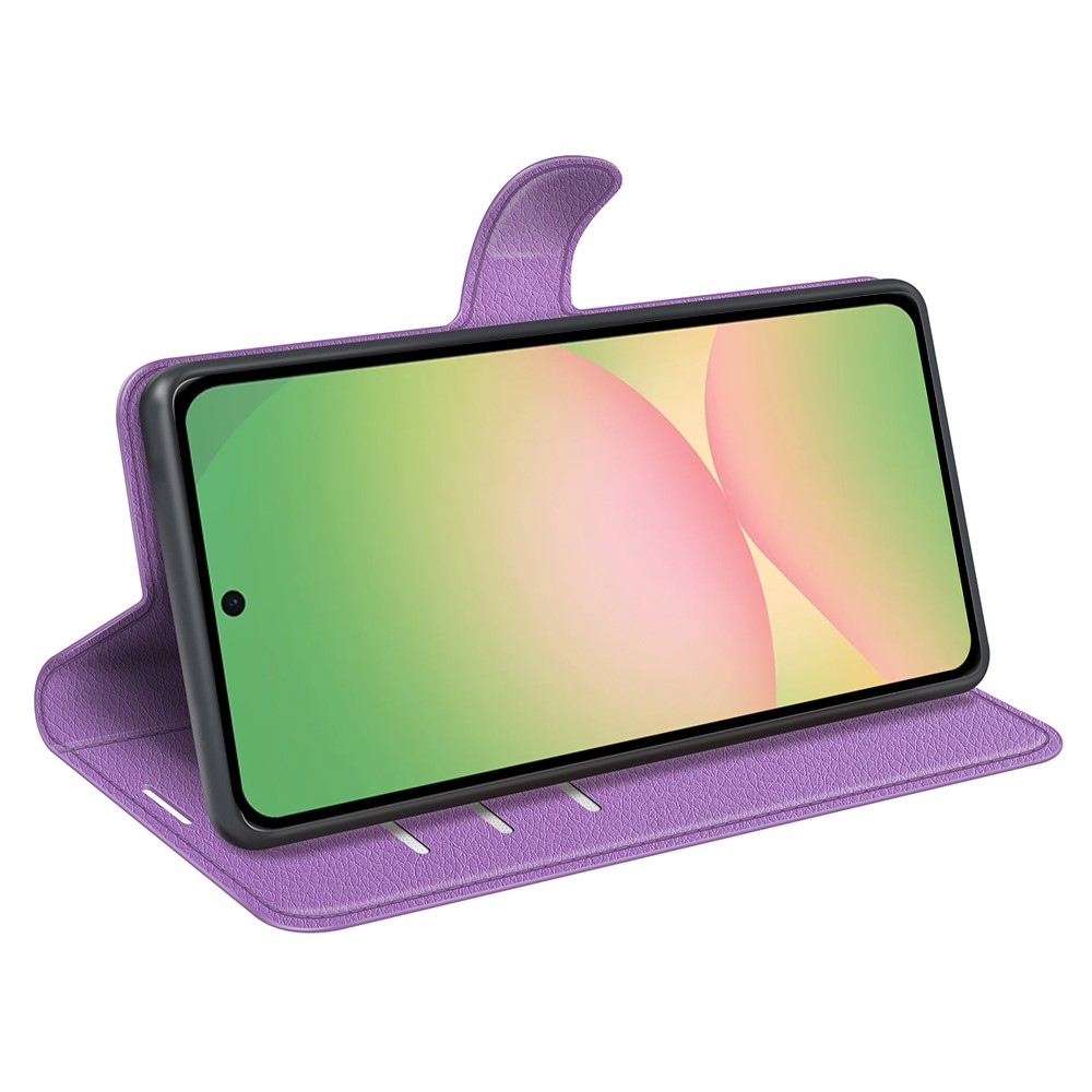 Litchi knižkové púzdro na Samsung Galaxy A57 5G - fialové