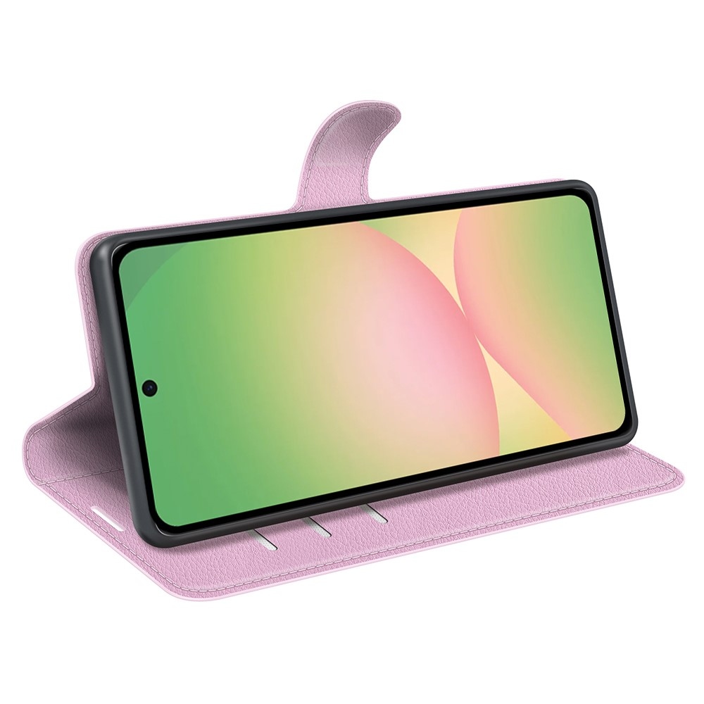 Litchi knižkové púzdro na Samsung Galaxy A57 5G - ružové