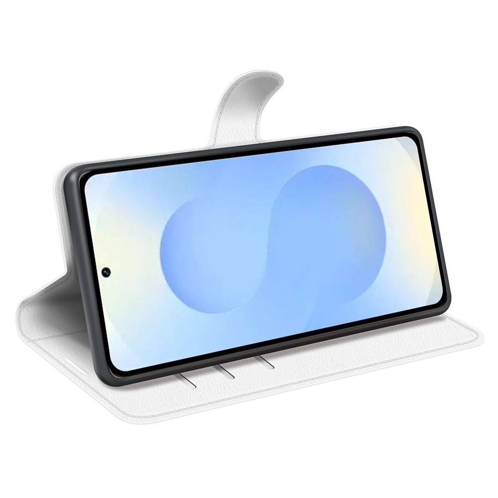 Litchi knižkové púzdro na Samsung Galaxy S26+ - biele