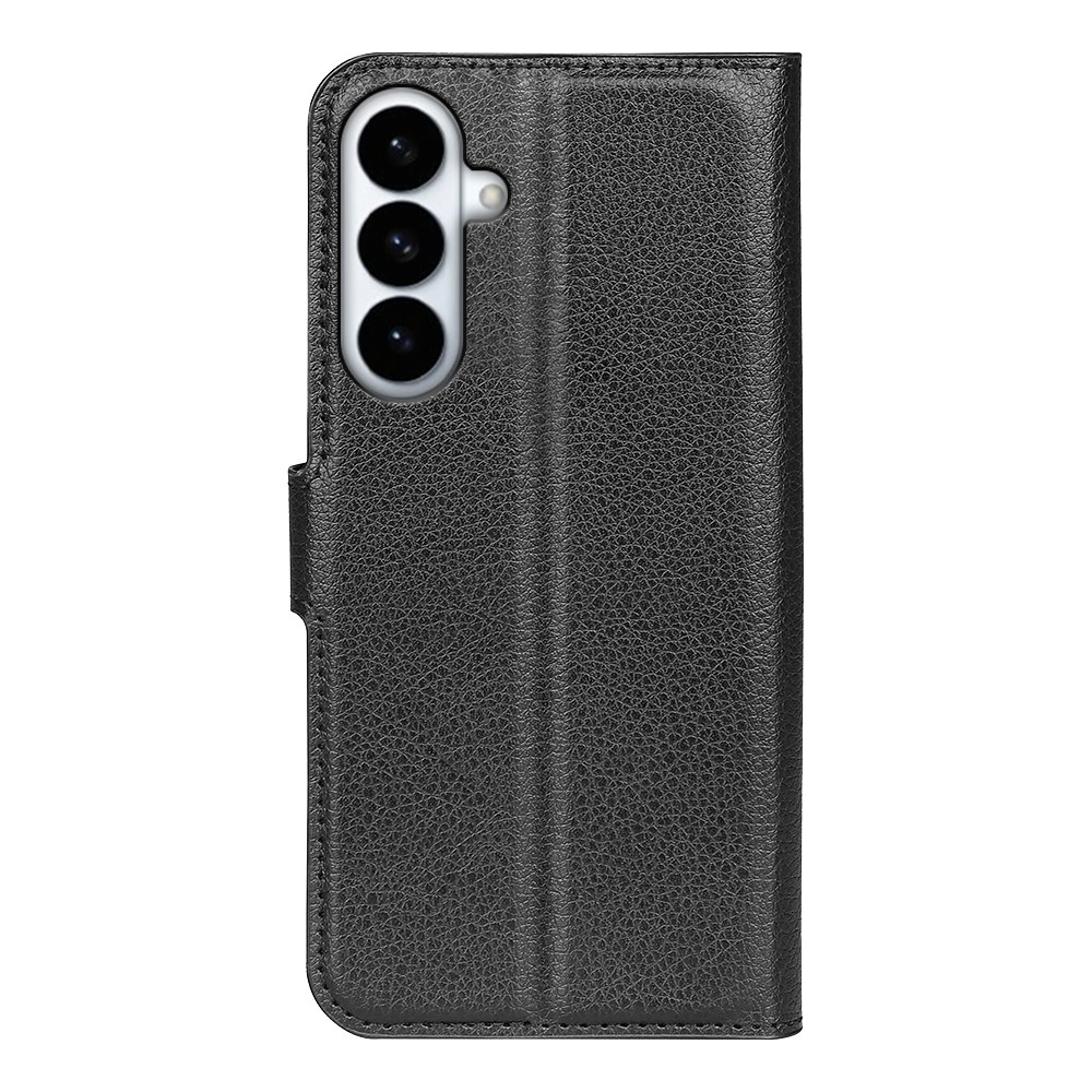 Litchi knižkové púzdro na Samsung Galaxy S26+ - čierne