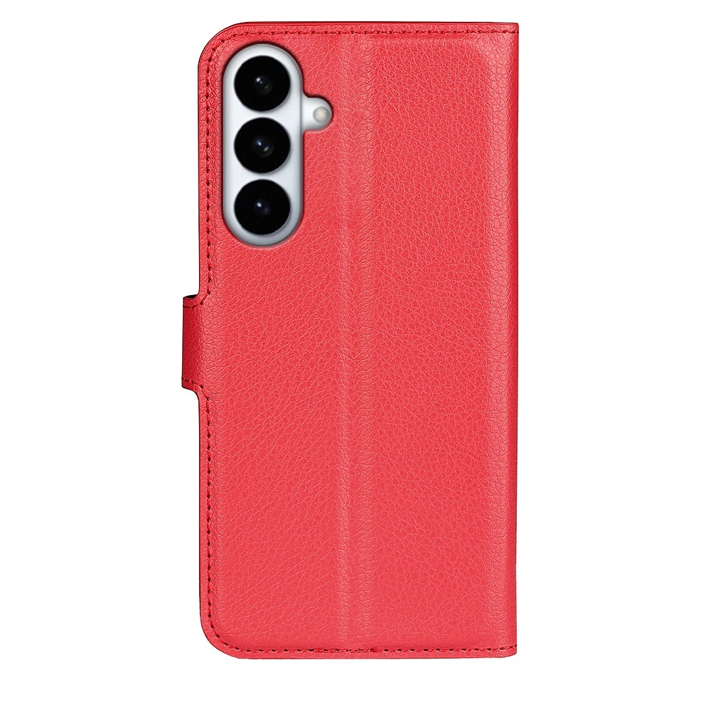 Litchi knižkové púzdro na Samsung Galaxy S26+ - červené