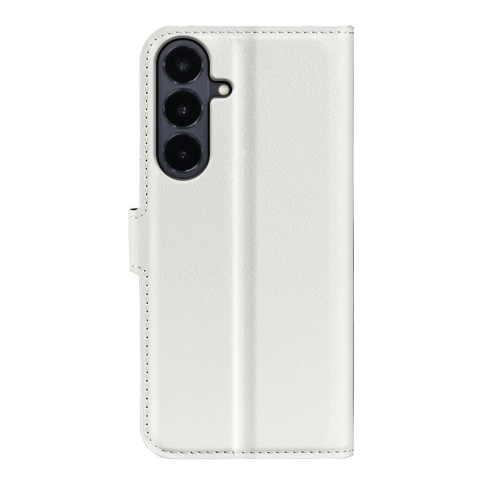 Litchi knižkové púzdro na Samsung Galaxy S26 FE - biele
