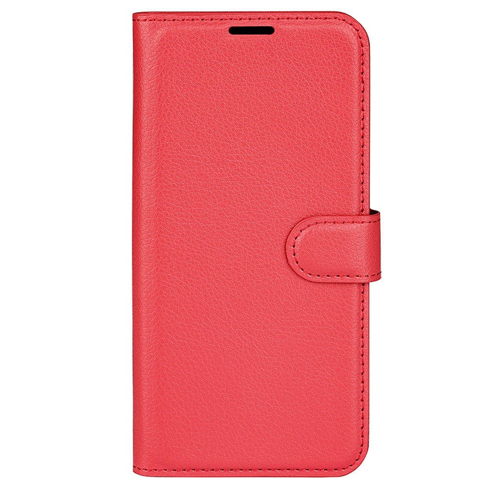 Litchi knižkové púzdro na Samsung Galaxy S26 FE - červené