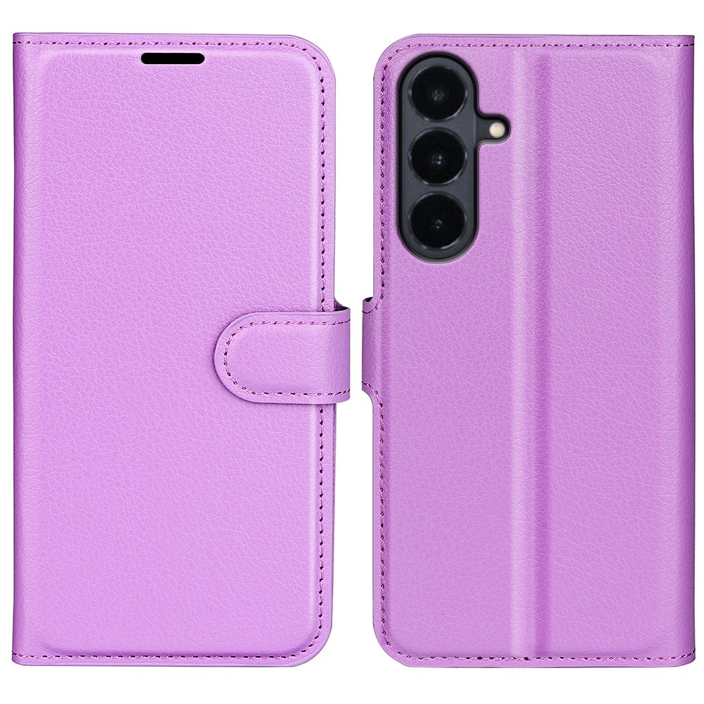 Litchi knižkové púzdro na Samsung Galaxy S26 FE - fialové