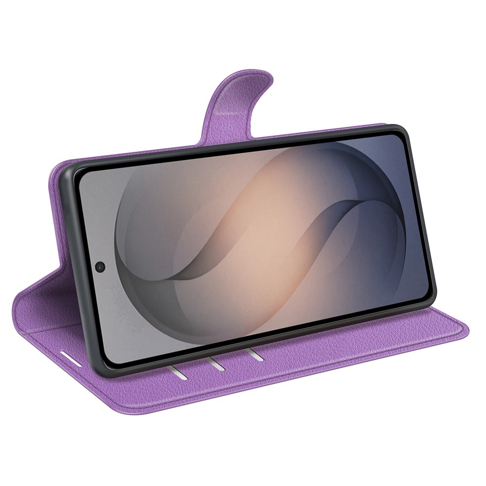 Litchi knižkové púzdro na Samsung Galaxy S26 FE - fialové