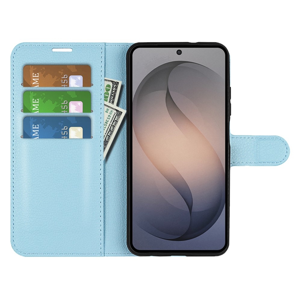 Litchi knižkové púzdro na Samsung Galaxy S26 FE - modré