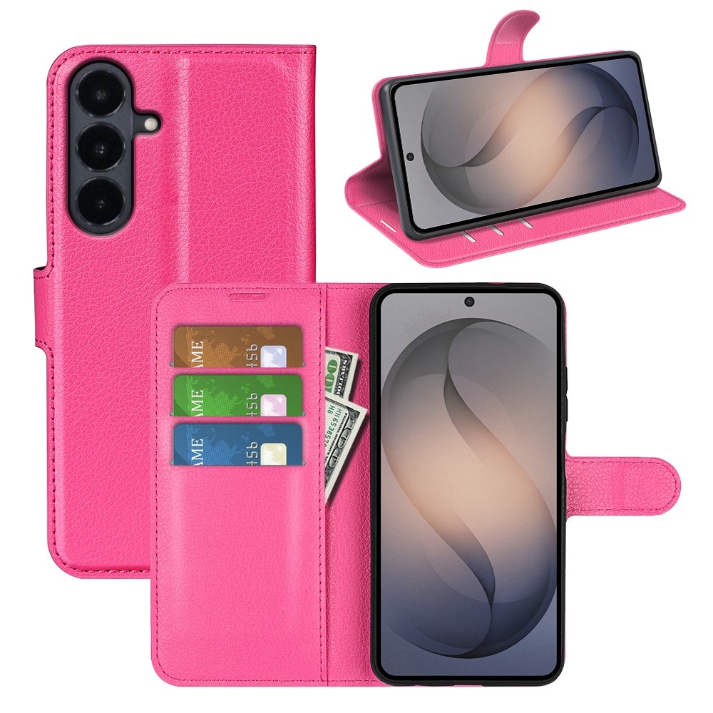Litchi knižkové púzdro na Samsung Galaxy S26 FE - rose