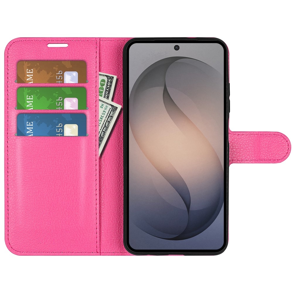 Litchi knižkové púzdro na Samsung Galaxy S26 FE - rose