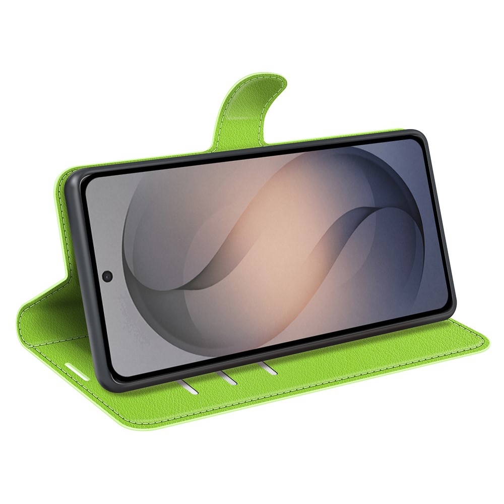 Litchi knižkové púzdro na Samsung Galaxy S26 FE - zelené