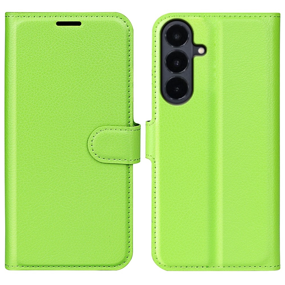 Litchi knižkové púzdro na Samsung Galaxy S26 FE - zelené