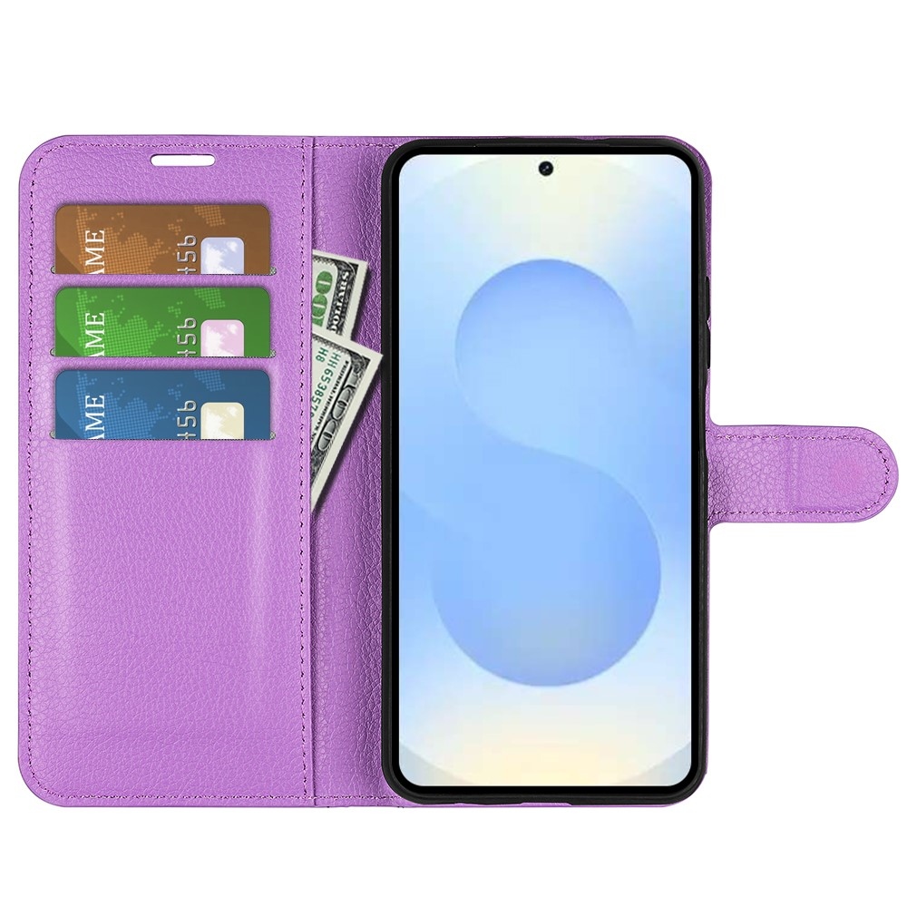 Litchi knižkové púzdro na Samsung Galaxy S26+ - fialové