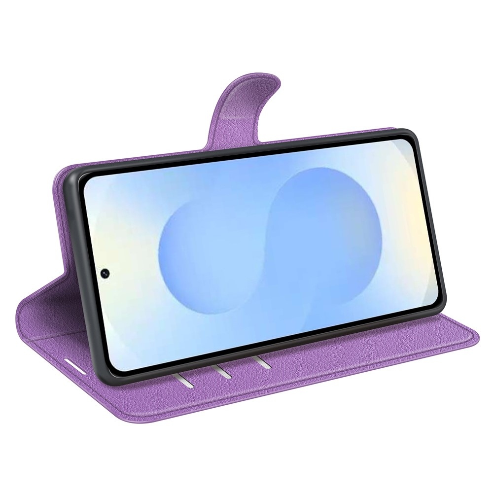 Litchi knižkové púzdro na Samsung Galaxy S26+ - fialové
