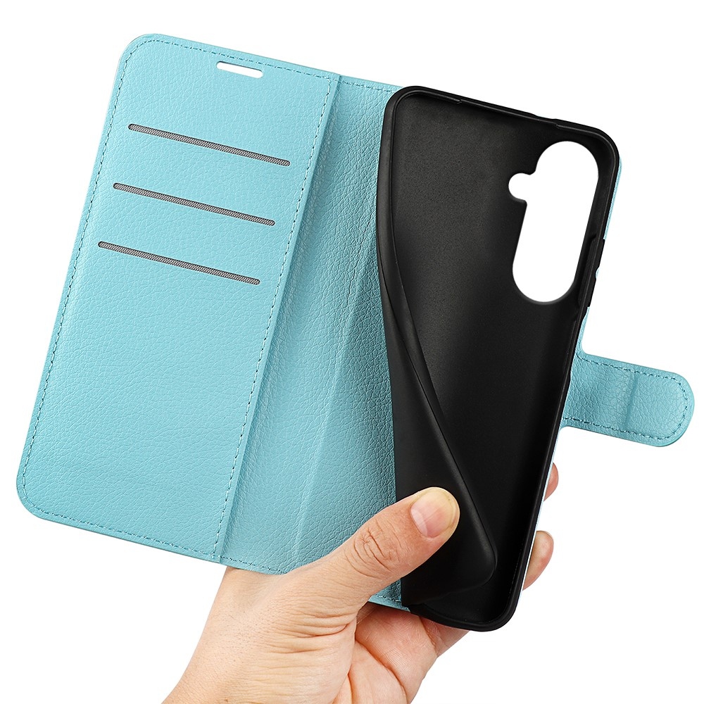 Litchi knižkové púzdro na Samsung Galaxy S26+ - modré