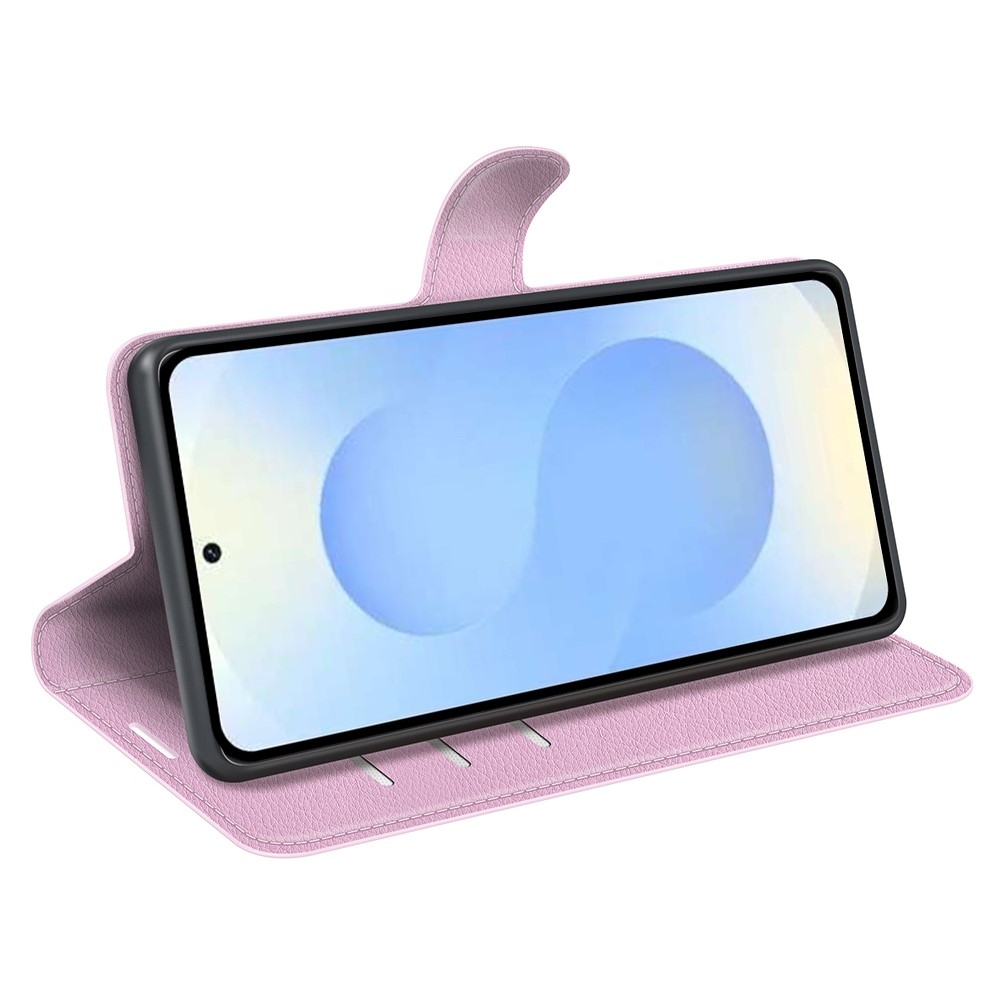 Litchi knižkové púzdro na Samsung Galaxy S26+ - ružové