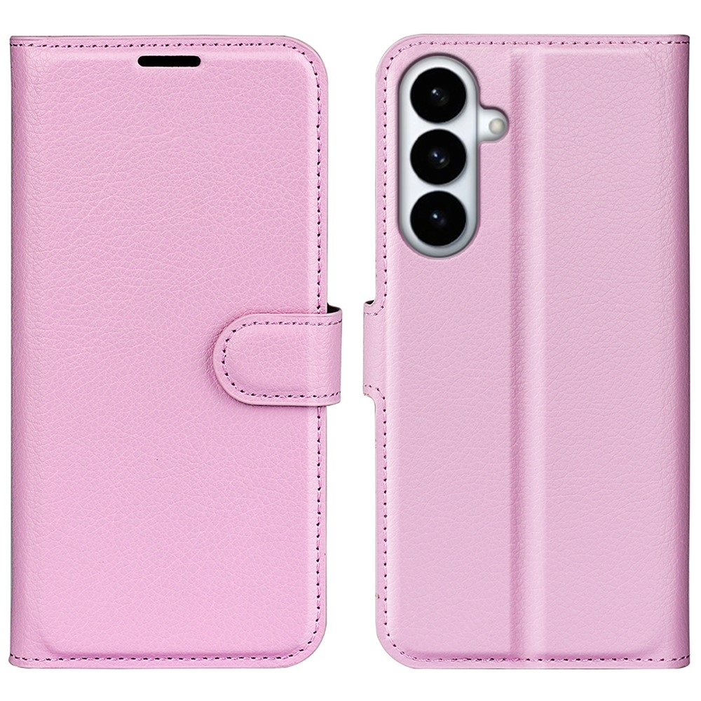 Litchi knižkové púzdro na Samsung Galaxy S26+ - ružové