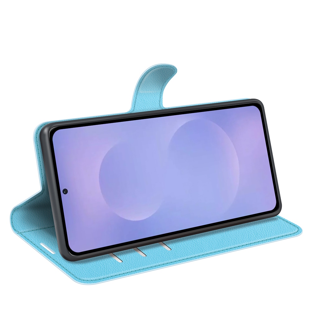 Litchi knižkové púzdro na Samsung Galaxy S26/S26 Pro - modré