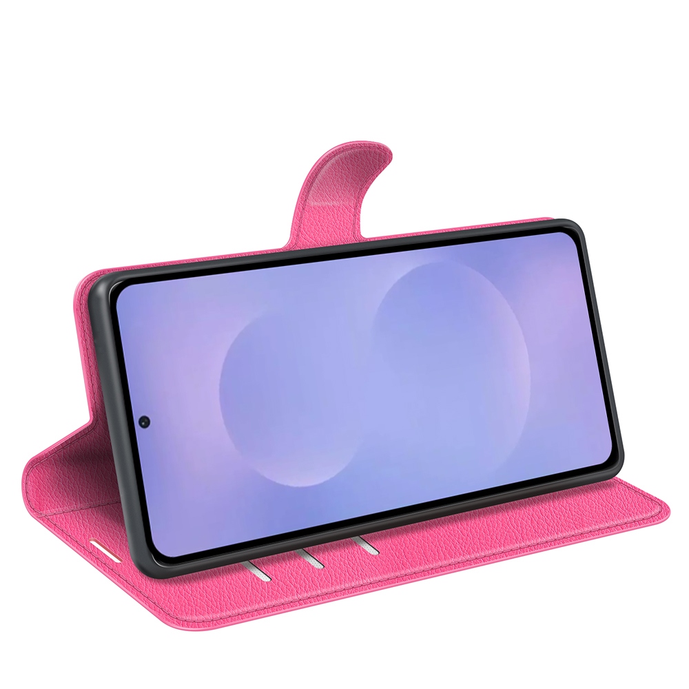 Litchi knižkové púzdro na Samsung Galaxy S26/S26 Pro - rose