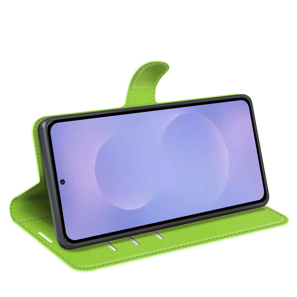 Litchi knižkové púzdro na Samsung Galaxy S26/S26 Pro - zelené