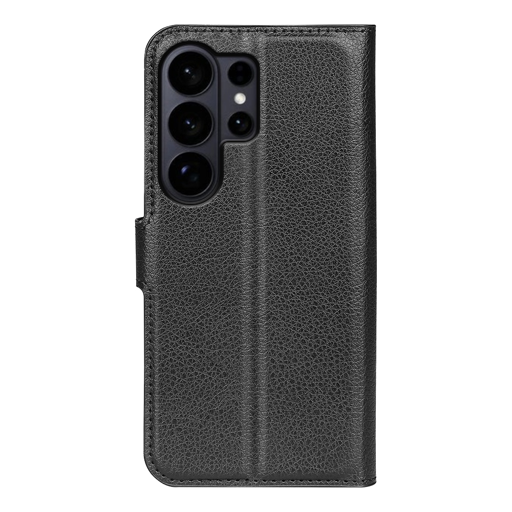 Litchi knižkové púzdro na Samsung Galaxy S26 Ultra - čierne