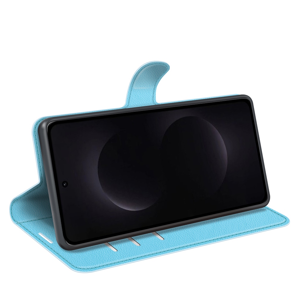 Litchi knižkové púzdro na Samsung Galaxy S26 Ultra - modré