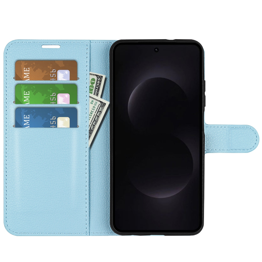 Litchi knižkové púzdro na Samsung Galaxy S26 Ultra - modré