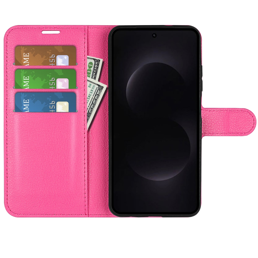 Litchi knižkové púzdro na Samsung Galaxy S26 Ultra - rose
