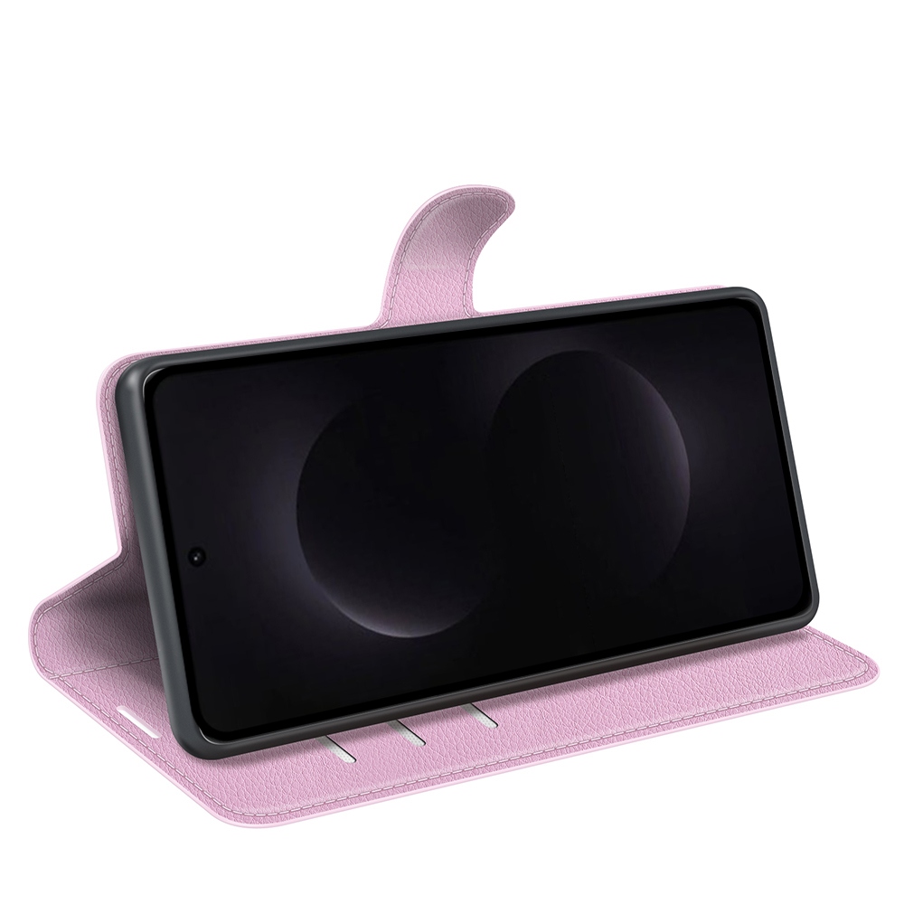 Litchi knižkové púzdro na Samsung Galaxy S26 Ultra - ružové