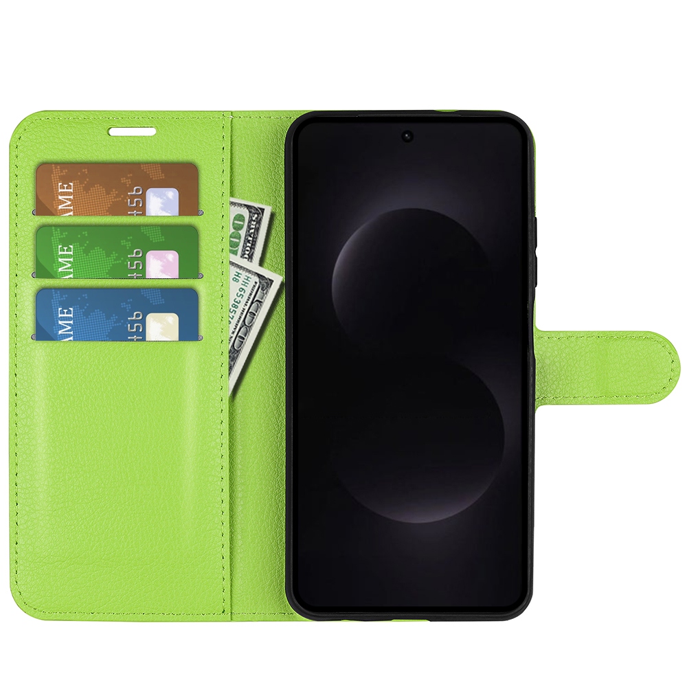Litchi knižkové púzdro na Samsung Galaxy S26 Ultra - zelené