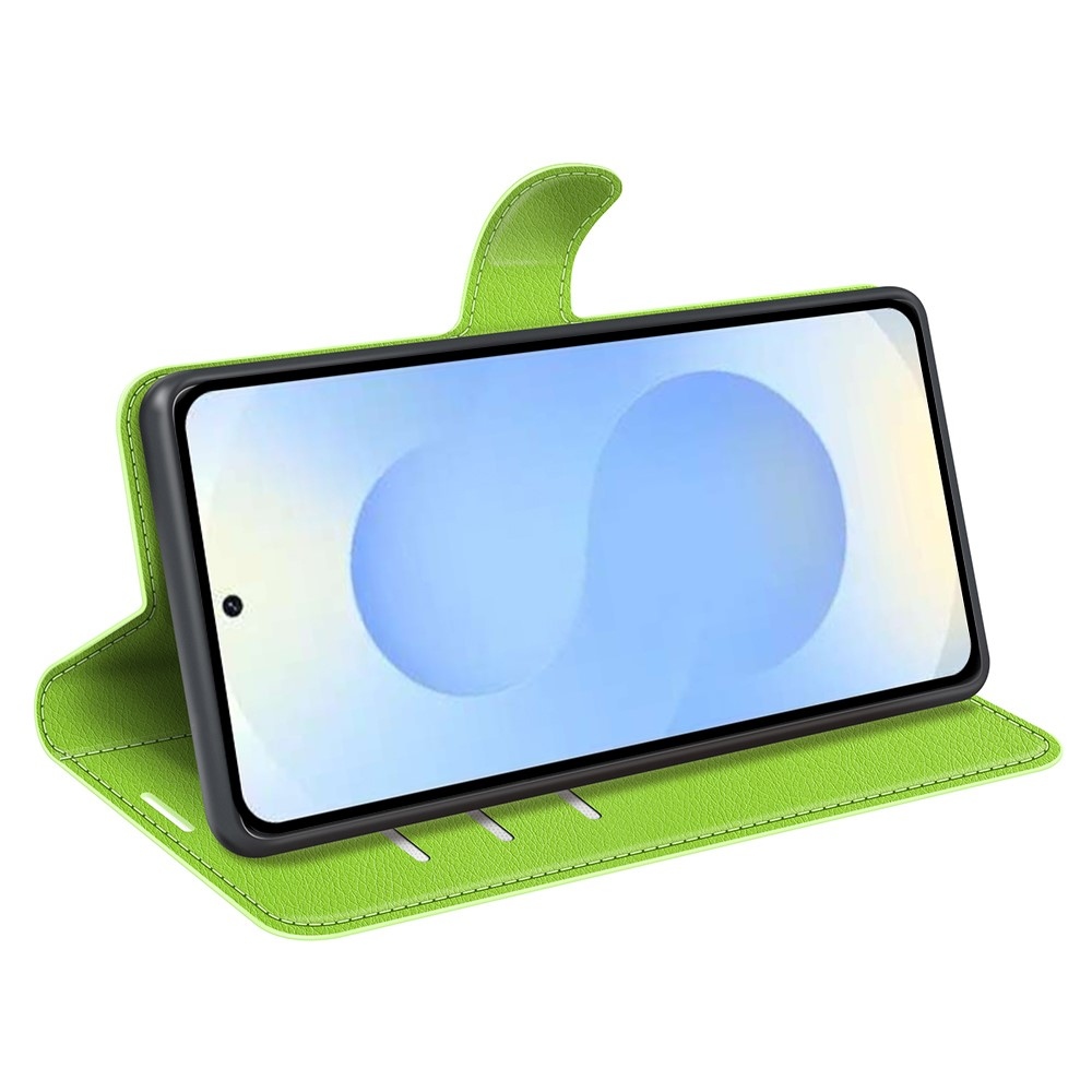 Litchi knižkové púzdro na Samsung Galaxy S26+ - zelené