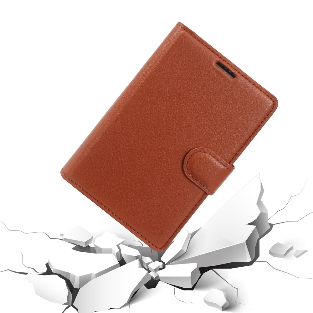Litchi knižkové puzdro na Samsung Galaxy Z Fold8 5G - hnedé