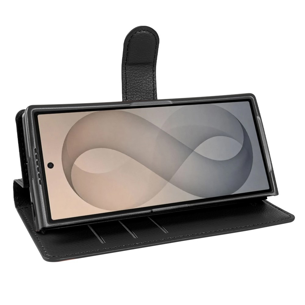 Litchi knižkové púzdro na Samsung Galaxy Z Fold8 Ultra 5G - čierne