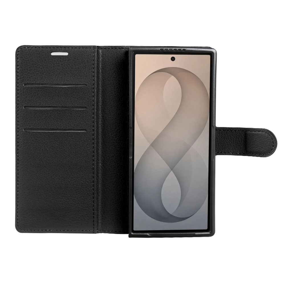 Litchi knižkové púzdro na Samsung Galaxy Z Fold8 Ultra 5G - čierne
