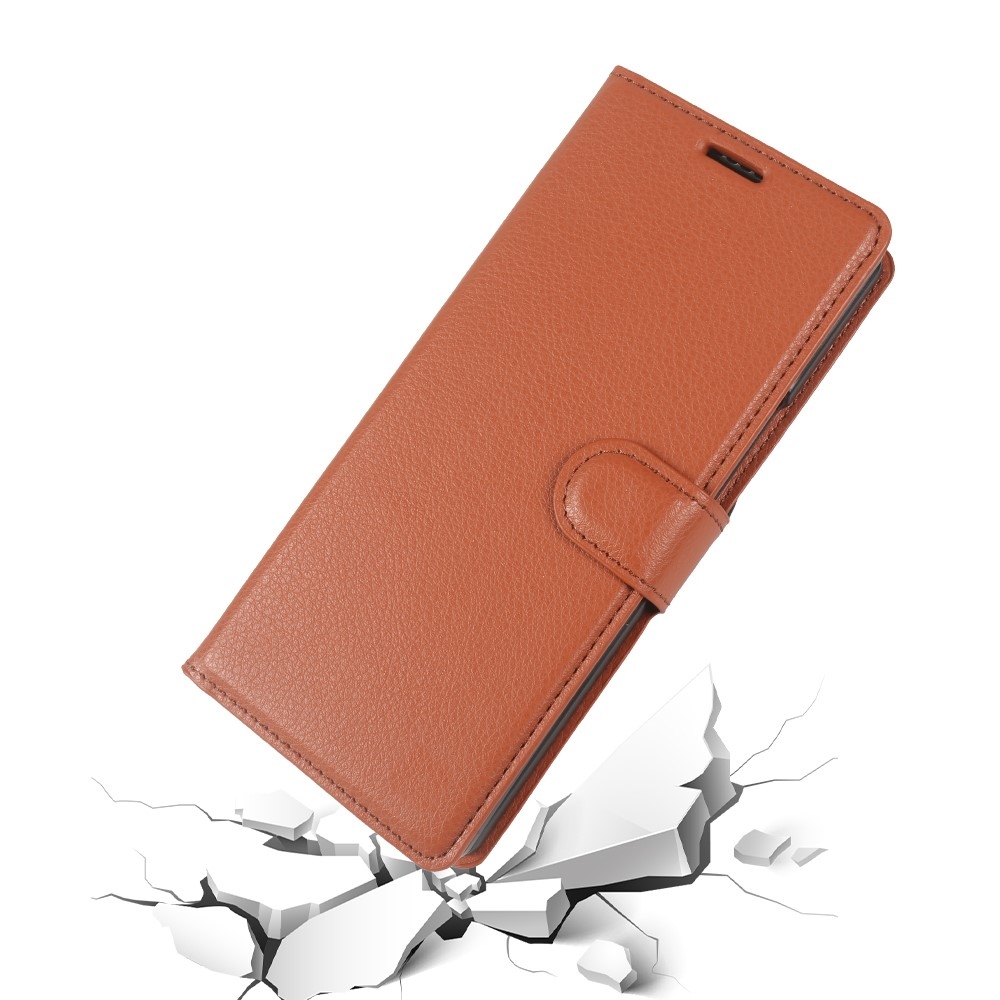 Litchi knižkové púzdro na Samsung Galaxy Z Fold8 Ultra 5G - hnedé