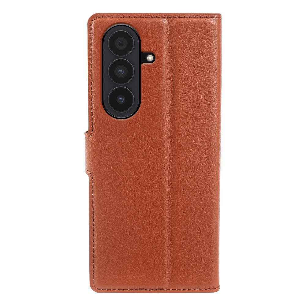 Litchi knižkové púzdro na Samsung Galaxy Z Fold8 Ultra 5G - hnedé
