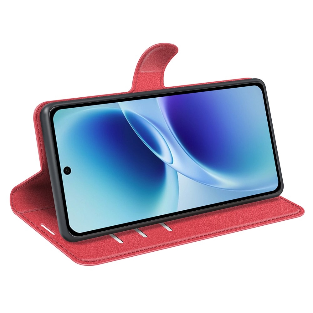 Litchi knižkové puzdro na Vivo V70 5G - červené