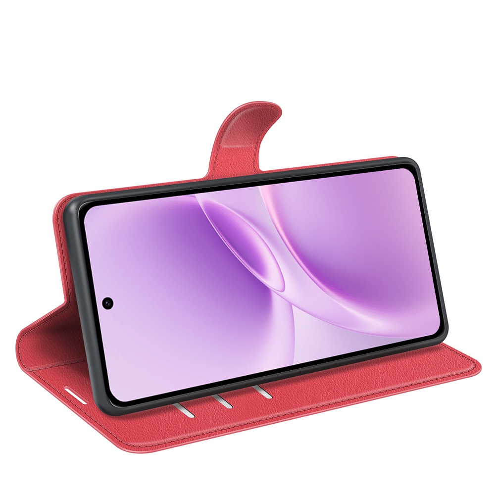 Litchi knižkové puzdro na Vivo V70 FE 5G - červené