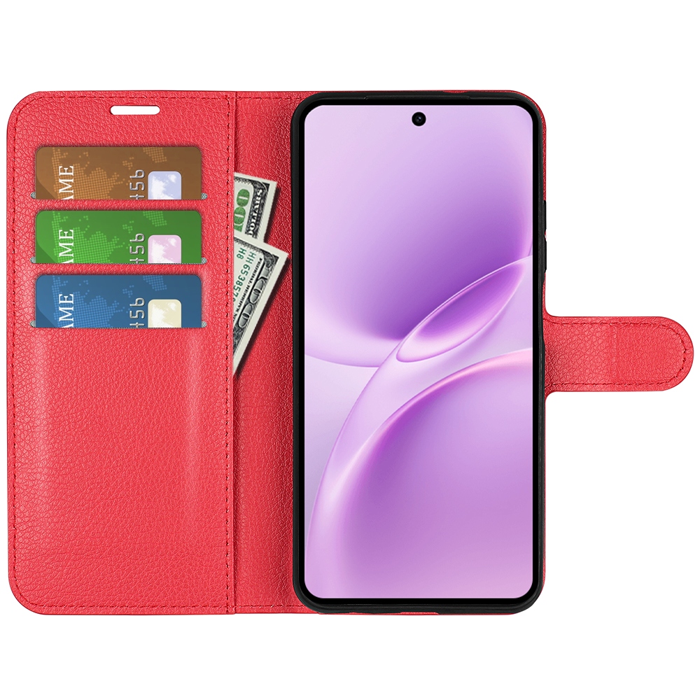 Litchi knižkové puzdro na Vivo V70 FE 5G - červené