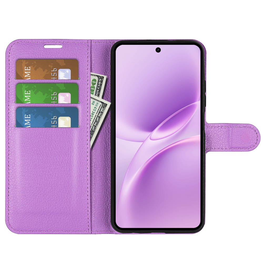 Litchi knižkové puzdro na Vivo V70 FE 5G - fialové