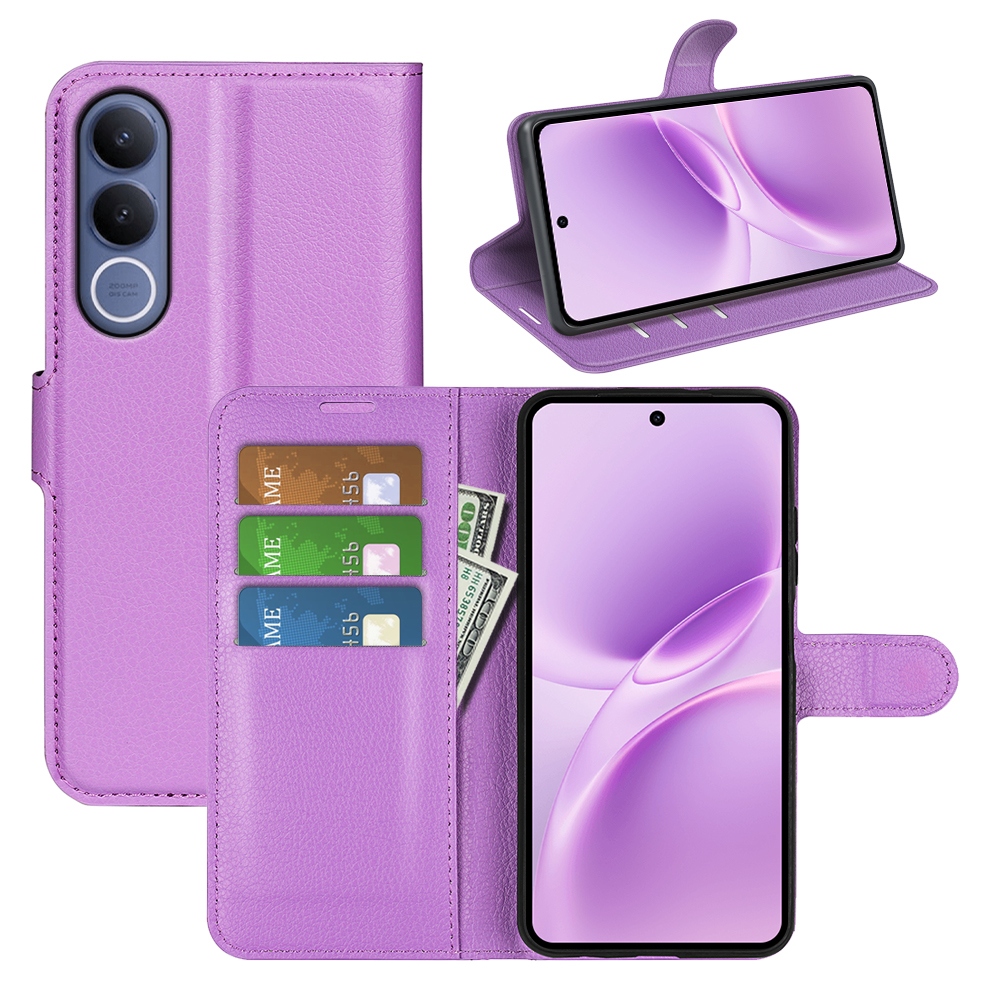 Litchi knižkové puzdro na Vivo V70 FE 5G - fialové
