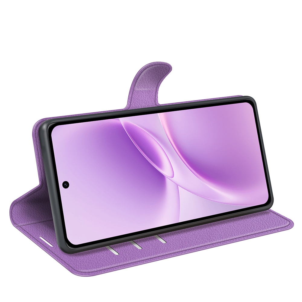 Litchi knižkové puzdro na Vivo V70 FE 5G - fialové