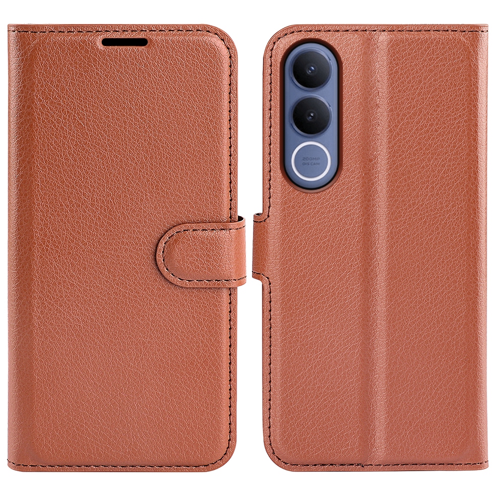 Litchi knižkové puzdro na Vivo V70 FE 5G - hnedé