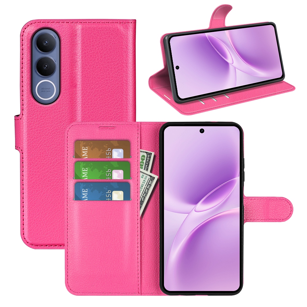 Litchi knižkové puzdro na Vivo V70 FE 5G - rose