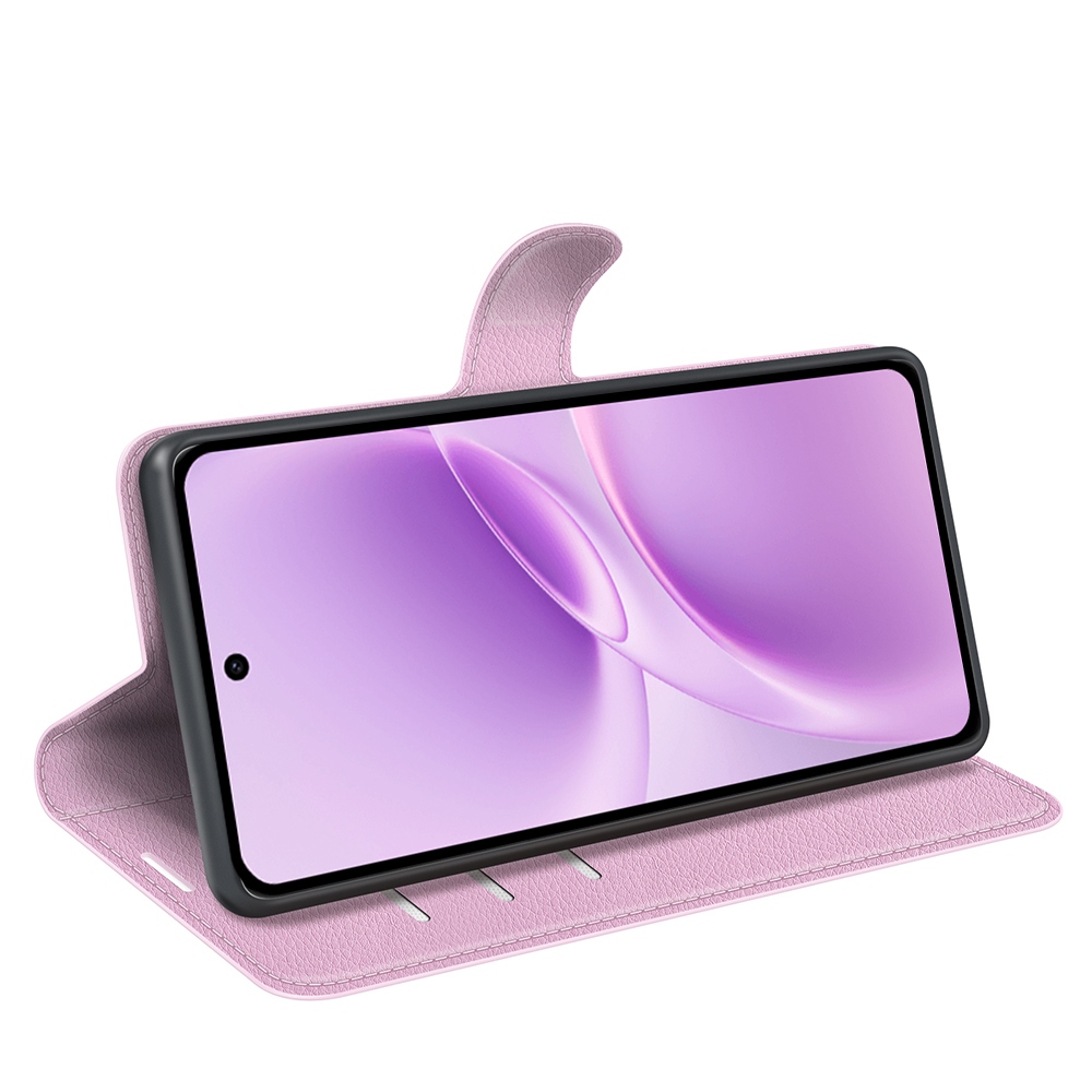 Litchi knižkové puzdro na Vivo V70 FE 5G - ružové
