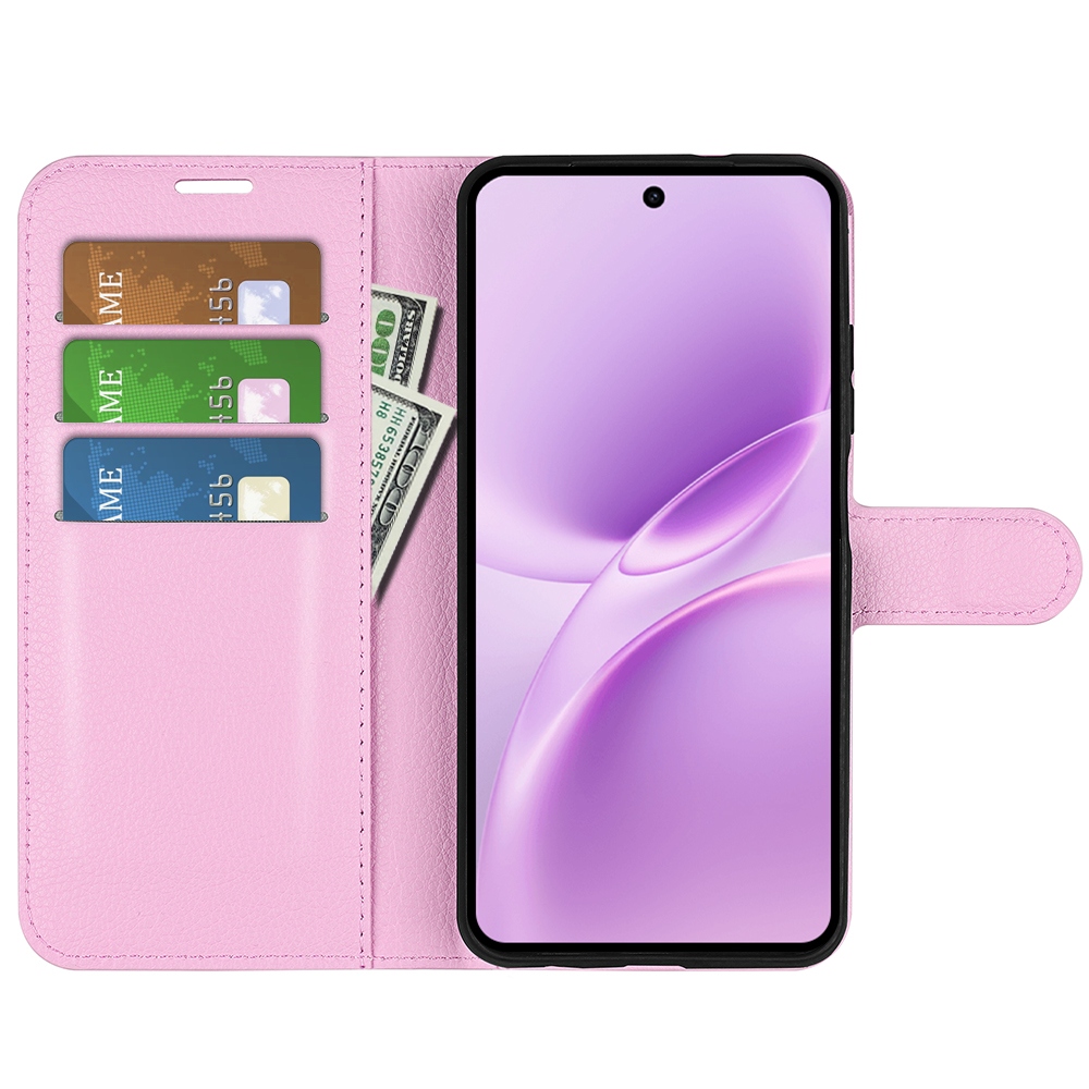 Litchi knižkové puzdro na Vivo V70 FE 5G - ružové